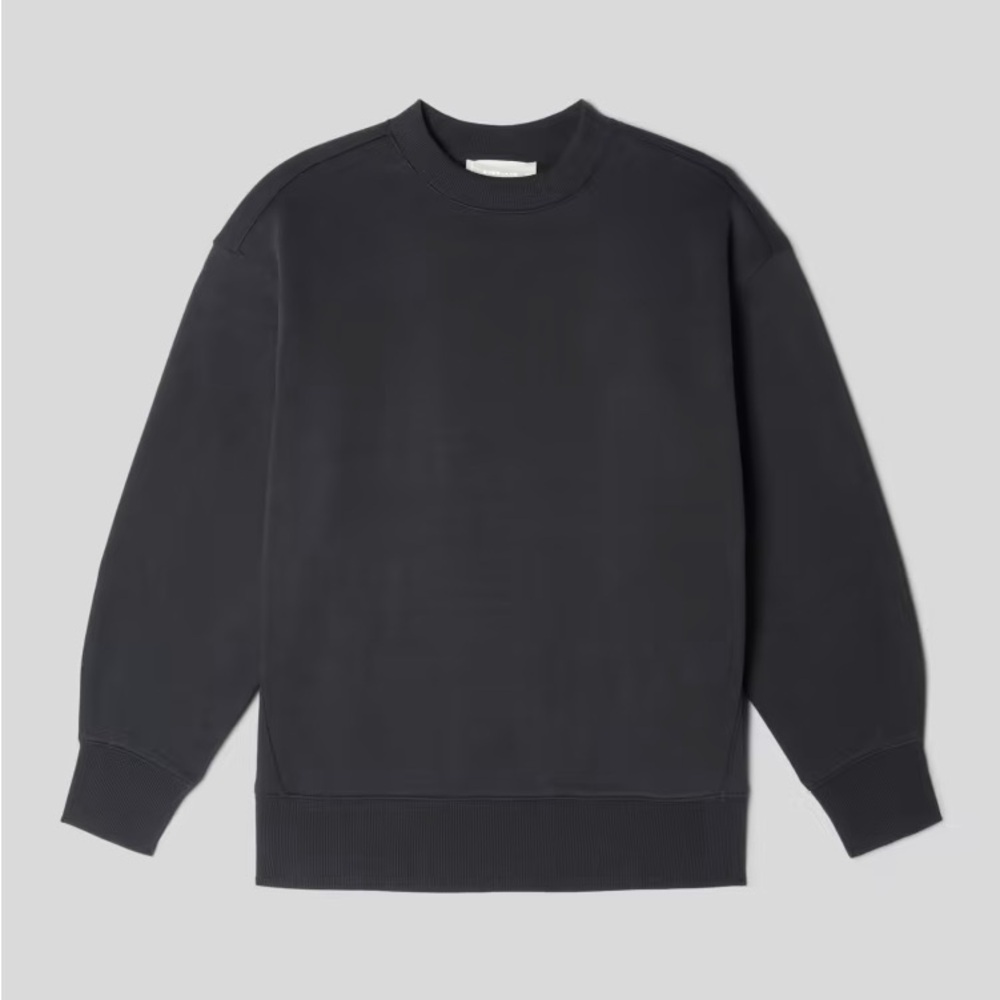 Everlane Black ReTrack Oversized Crew Neck Sweatshirt